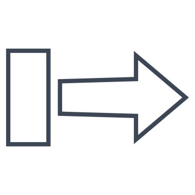 Çekme oku şu ince çizgi vektör simgesi