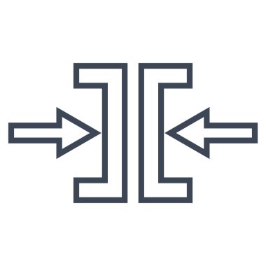 Basınç yatay anahat vektör simgesi