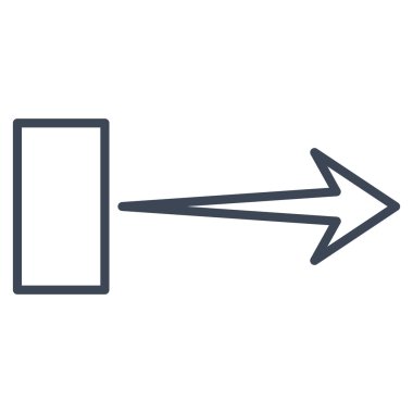 Çekme oku sağ kontur vektör simgesi