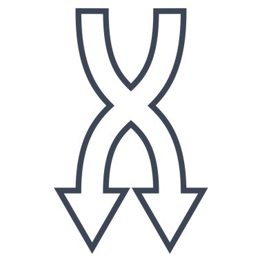 İnce çizgi vektör simgesi aşağı okları shuffle