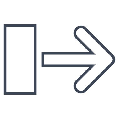 Çekme oku şu ince çizgi vektör simgesi