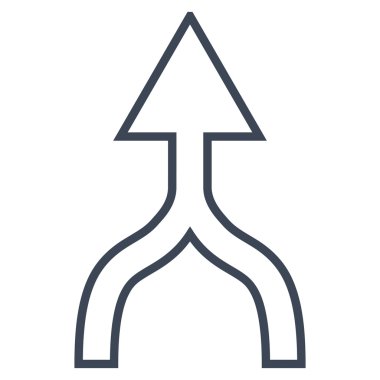 İnce çizgi vektör simge yukarı ok birleştirmek