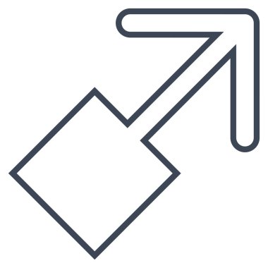 Kontur vektör simge yukarı sağa çekin