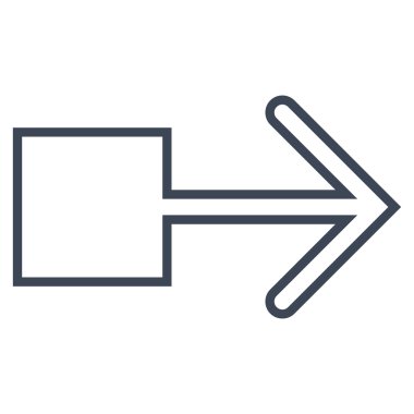 Çekme oku şu ince çizgi vektör simgesi