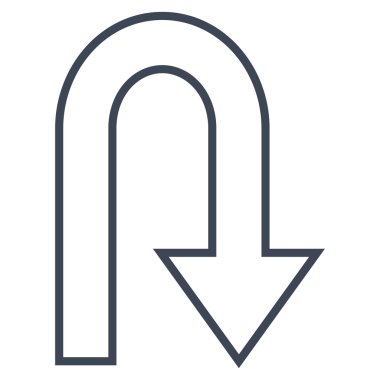 Geri kontur vektör simge açmak