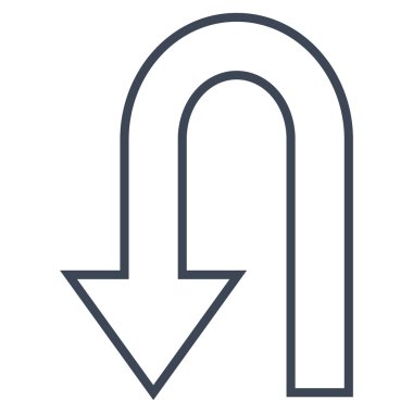 İnce çizgi vektör simge ok geri