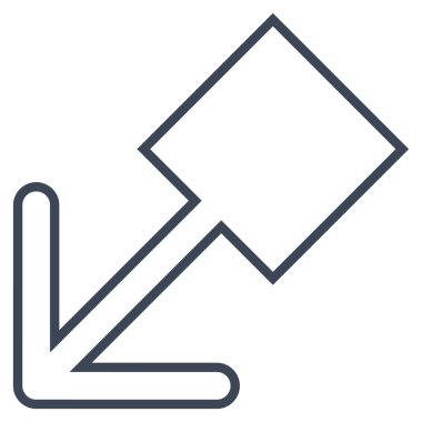 Kontur vektör simgesi aşağı sola çekin