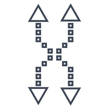 Shuffle okları dikey ince çizgi vektör simgesi