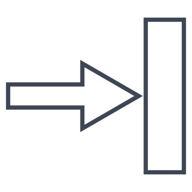 Sağ kontur vektör simgesi itmek