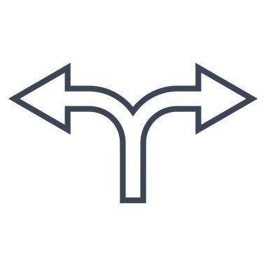 Ok sol şu ince çizgi vektör simgesi bölme