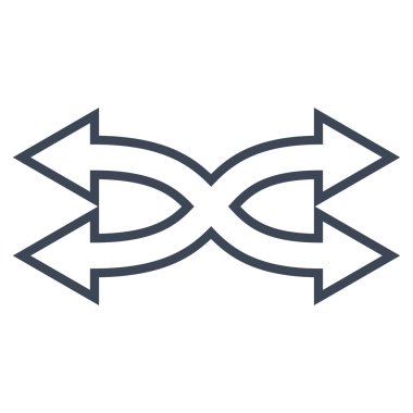 Shuffle okları yatay kontur vektör simgesi