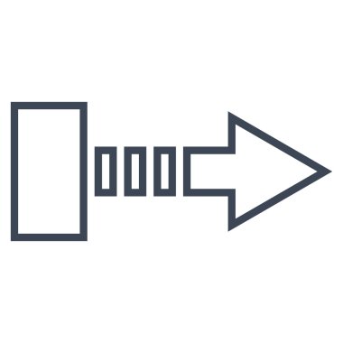 Çekme oku şu ince çizgi vektör simgesi