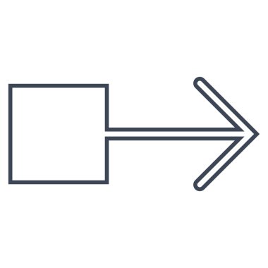 Çekme oku şu ince çizgi vektör simgesi