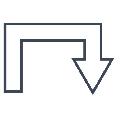 Geri kontur vektör simge açmak