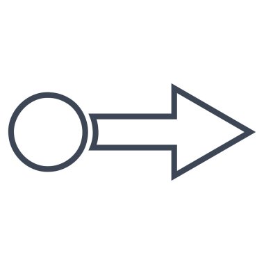 Çekme oku doğru anahat vektör simgesi