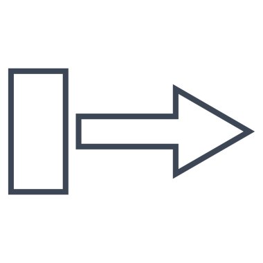 Çekme oku sağ kontur vektör simgesi