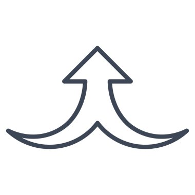 Anahat vektör simge yukarı birlikte ok