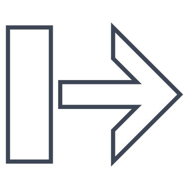 Çekme oku doğru anahat vektör simgesi