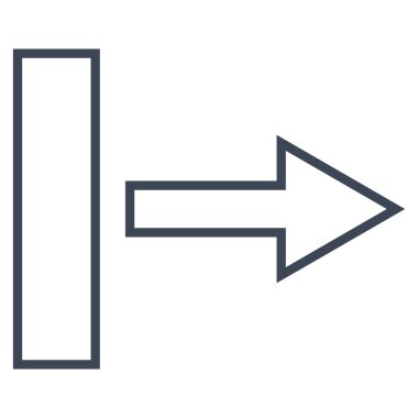 Çekme oku şu ince çizgi vektör simgesi