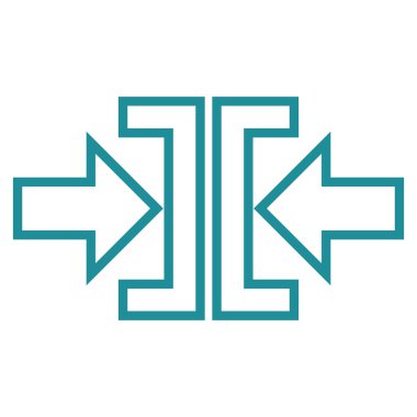 Basınç okları yatay kontur vektör simgesi