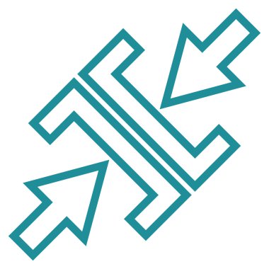 Basınç okları çapraz ince çizgi vektör simgesi