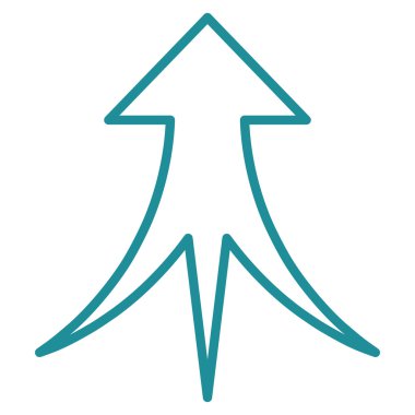 Kontur vektör simge yukarı ok birleştirme