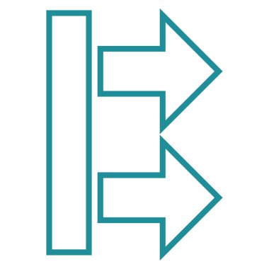 Oklar sağ kontur vektör simgesi hareket