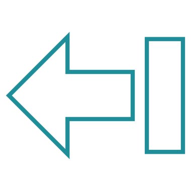 Ok sol kontur vektör simgesi çekin