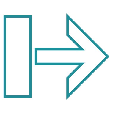 Çekme oku sağ kontur vektör simgesi