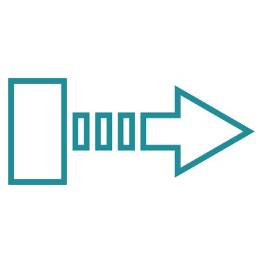 Çekme oku doğru anahat vektör simgesi