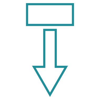 İnce çizgi vektör simgesi aşağı çekme ok