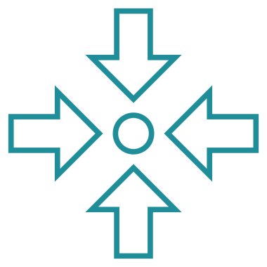 Basınç merkezi anahat vektör simgesi