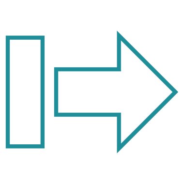 Çekme oku doğru anahat vektör simgesi