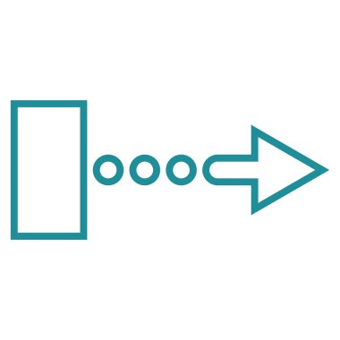 Çekme oku sağ kontur vektör simgesi