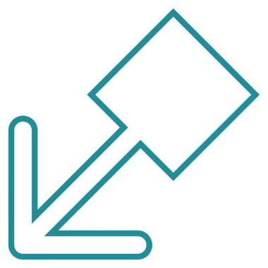 Kontur vektör simgesi aşağı sola çekin