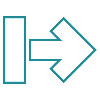 Çekme oku sağ kontur vektör simgesi