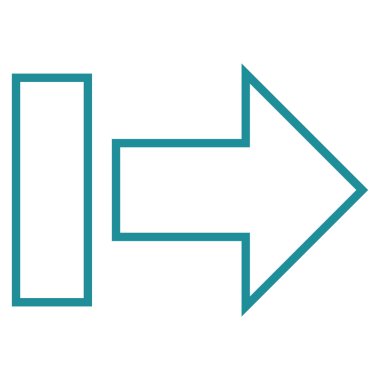 Çekme oku şu ince çizgi vektör simgesi