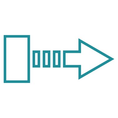 Çekme oku doğru anahat vektör simgesi