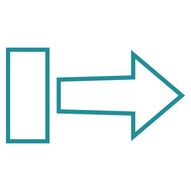 Çekme oku doğru anahat vektör simgesi