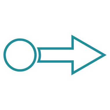 Çekme oku sağ kontur vektör simgesi