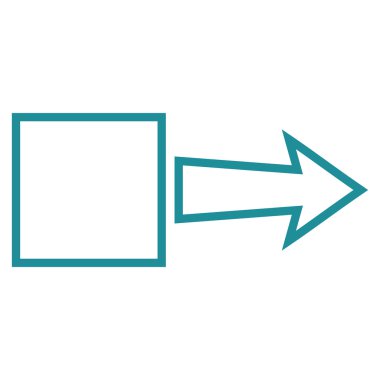 Çekme oku sağ kontur vektör simgesi