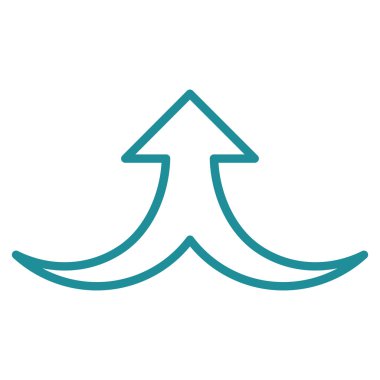 İnce çizgi vektör simge yukarı birlikte ok