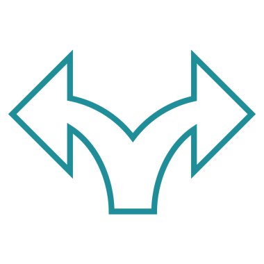 Ok sol şu ince çizgi vektör simgesi bölme