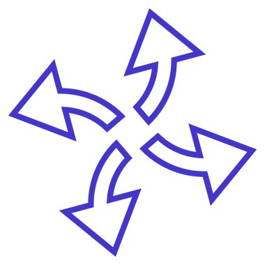 Santrifüj okları kontur vektör simgesi