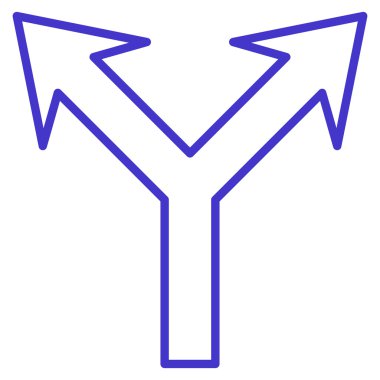 Kontur vektör simge yukarı çatallanma ok