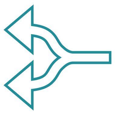 Split oklar sol kontur vektör simgesi