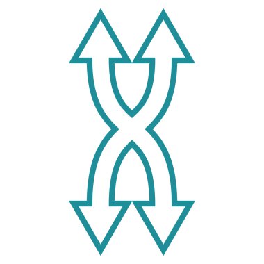 Shuffle okları dikey kontur vektör simgesi