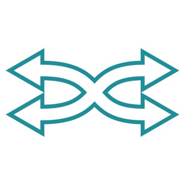 Shuffle okları yatay ince çizgi vektör simgesi