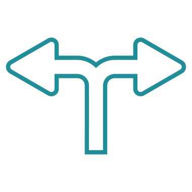 Split ok sol sağ kontur vektör simgesi