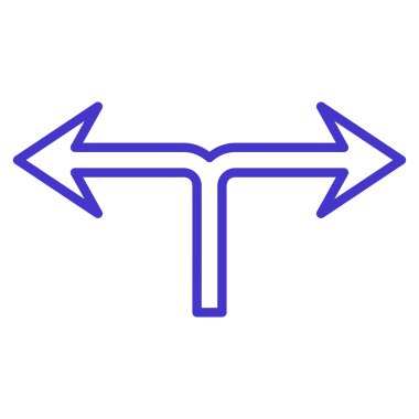 Ok sol şu ince çizgi vektör simgesi bölmek